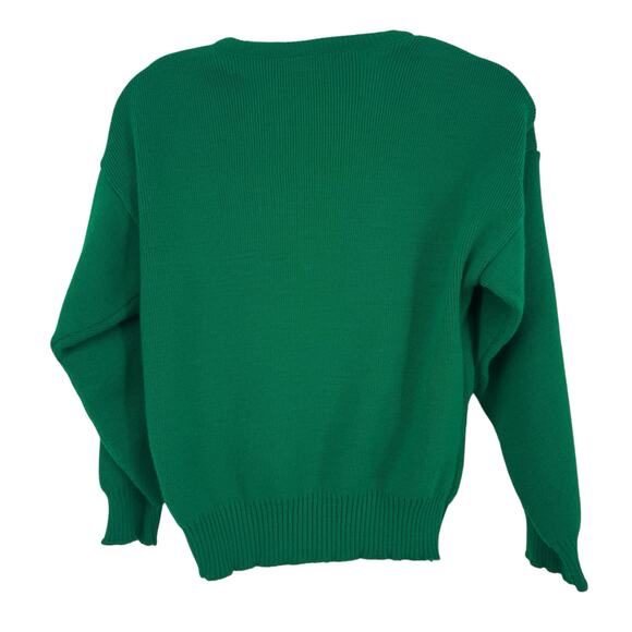 Traditional Craft Irish V Neck Sweater Kids 7-8 Celtic St Pattys Day Green - Picture 2 of 12